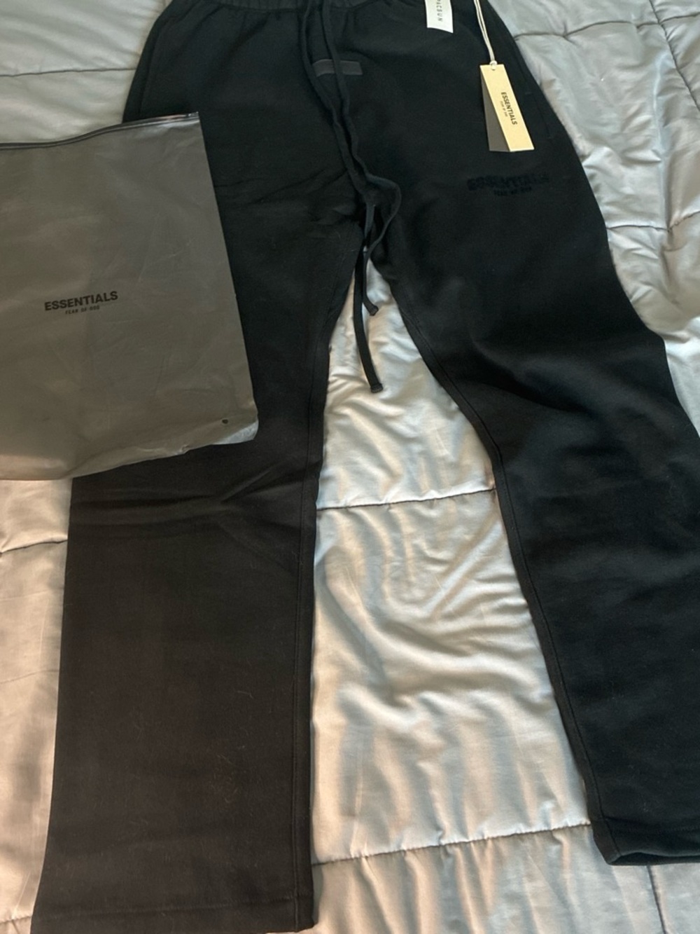 LARGE black essentials sweats uncuffed